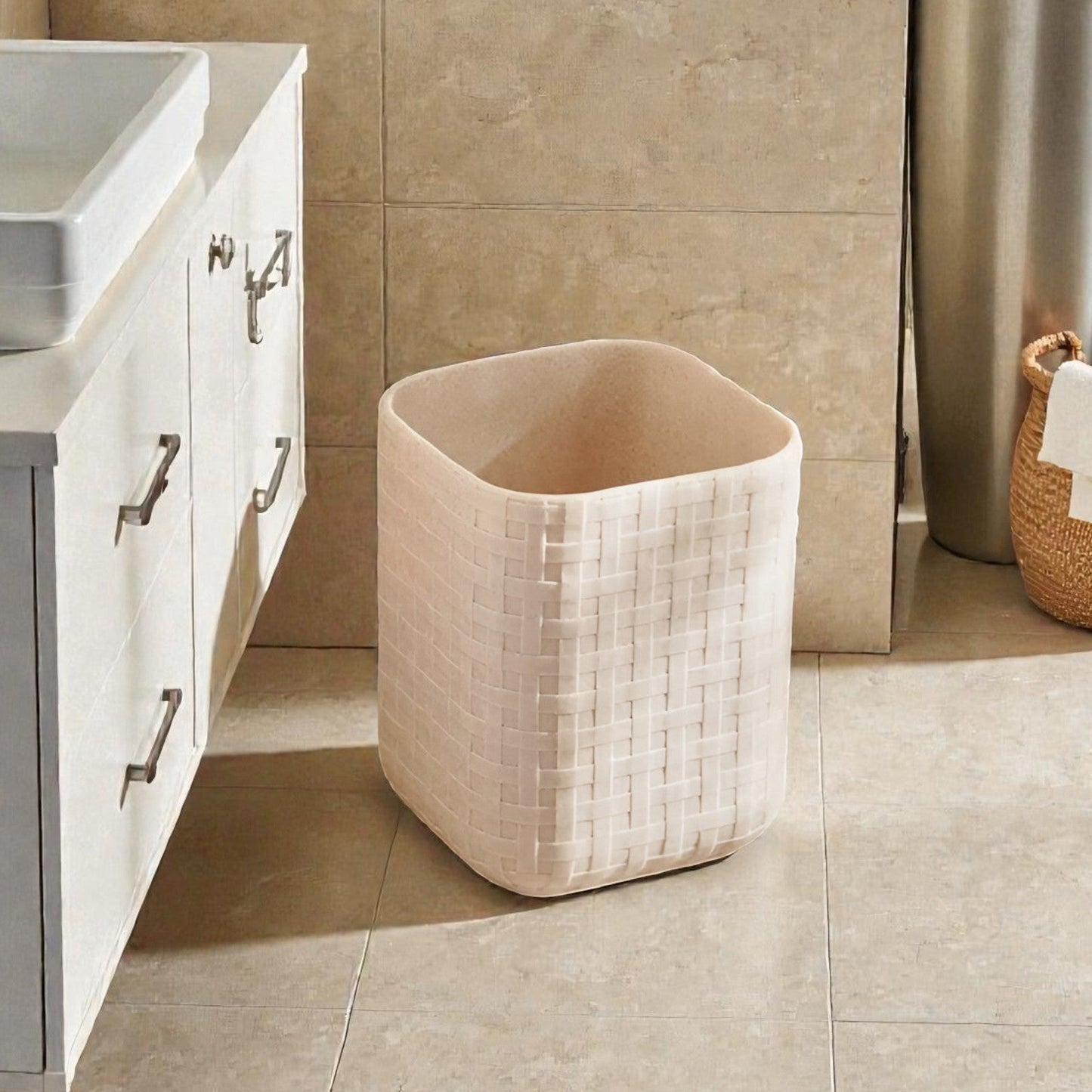 Sahara Sand Resin Waste Bin Square, Durable