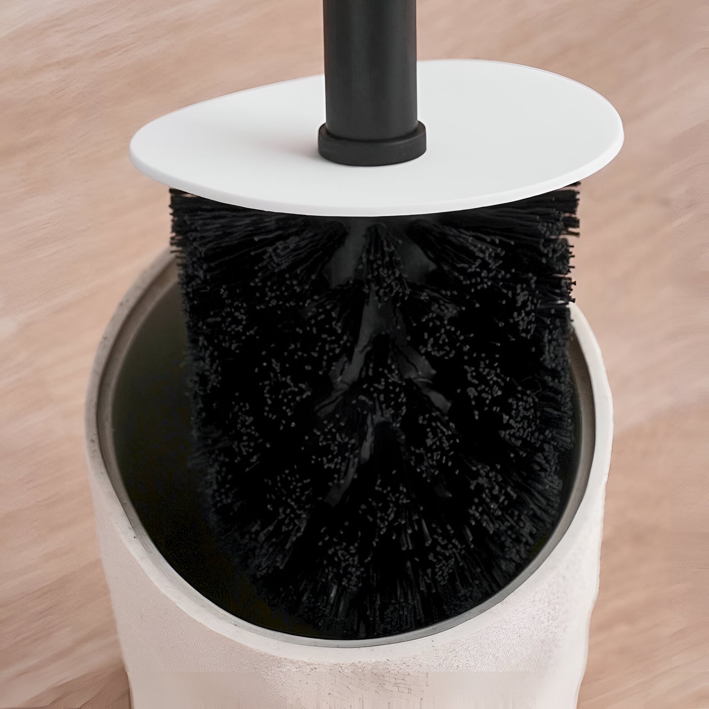 Ridge Cream Toilet Brush with Holder Textured, Durable