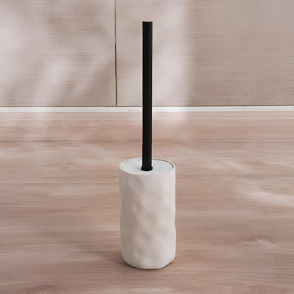 Ridge Cream Toilet Brush with Holder Textured, Durable