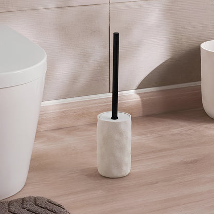 Ridge Cream Toilet Brush with Holder Textured, Durable