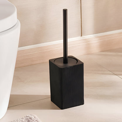 Apex Black Toilet Brush with Holder Polyresin, Matte Finish