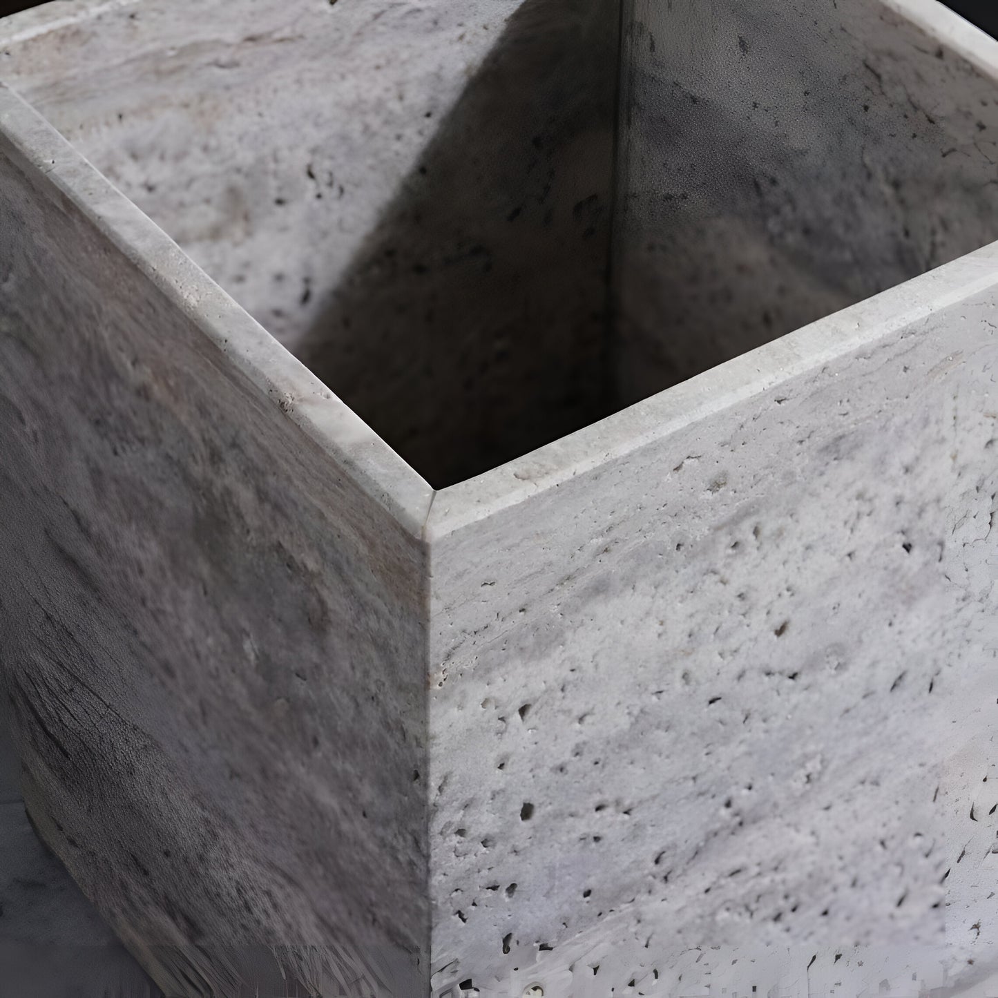 Vera Gray Marble Waste Bin, Heavy Duty