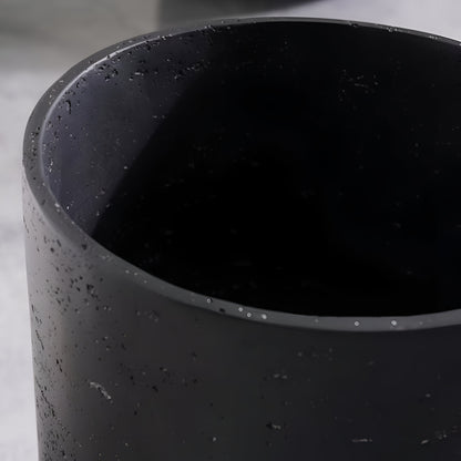 Noir Black Polyresin Waste Bin Round, Heavy Duty