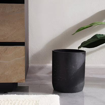 Noir Black Polyresin Waste Bin Round, Heavy Duty