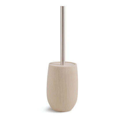 Terra Beige Toilet Brush Holder with Brush, Polyresin, Compact