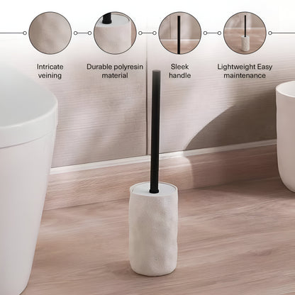 Ridge Cream Toilet Brush with Holder Textured, Durable