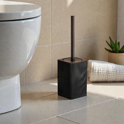 Apex Black Toilet Brush with Holder Polyresin, Matte Finish