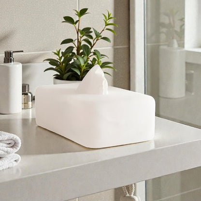 Nova White Resin Tissue Box Cover Rectangular, Heavy Duty