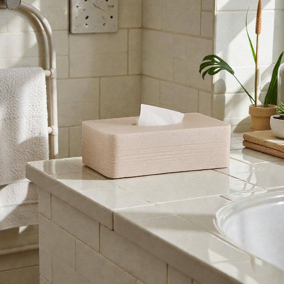Terra Beige Rectangular Tissue Box Cover, Heavy Duty
