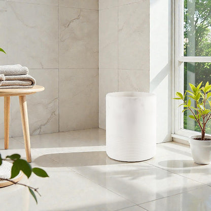 Orion White Polyresin Waste Bin Square, Durable