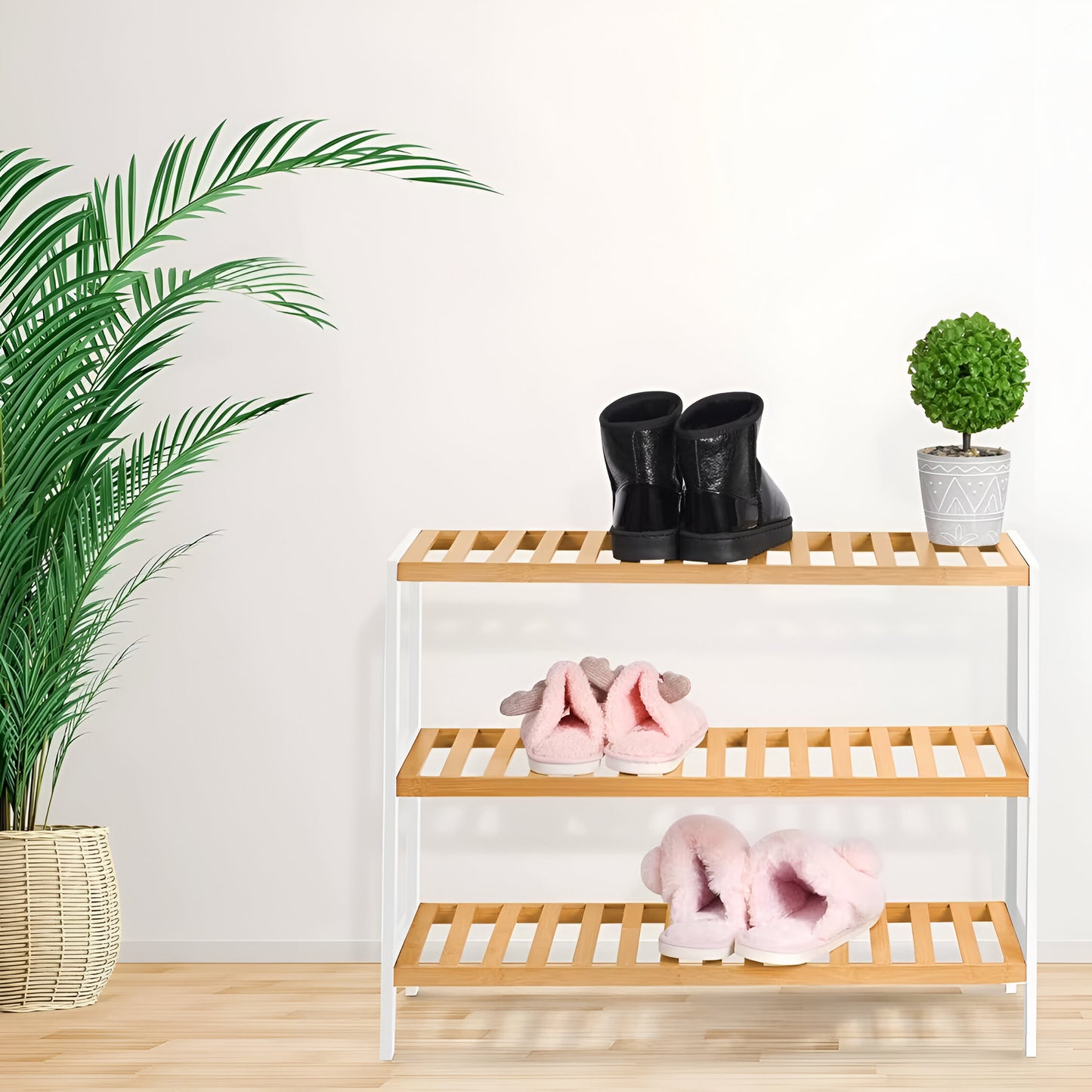 Zenna 3-Tier Bamboo Rack Natural, Space Saving