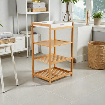 Haven Bamboo Bath Rack Natural, 3-Tier Storage