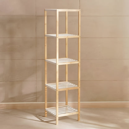 Koto 5-Tier Bamboo Bath Shelf Natural, Space Saving