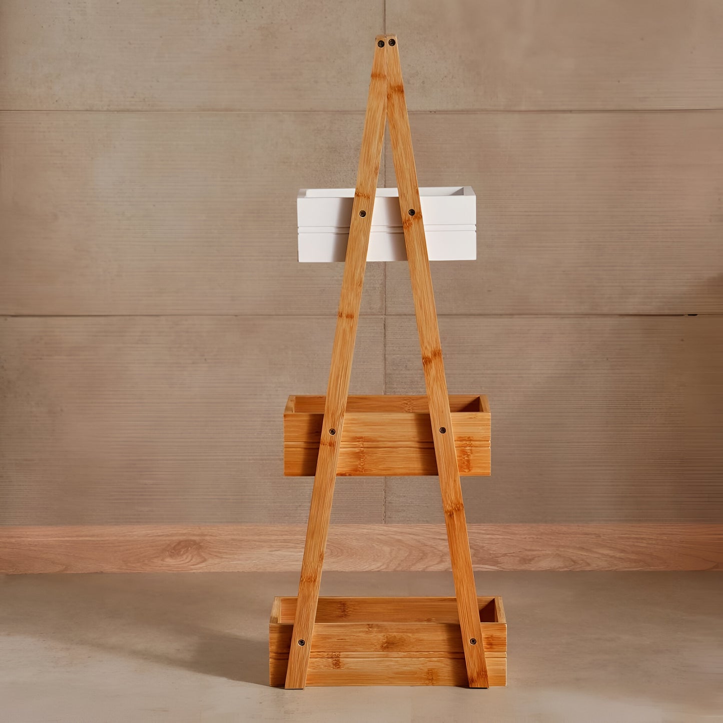 Luma White Bamboo Bath Shelf 3-Tier, Space Saving