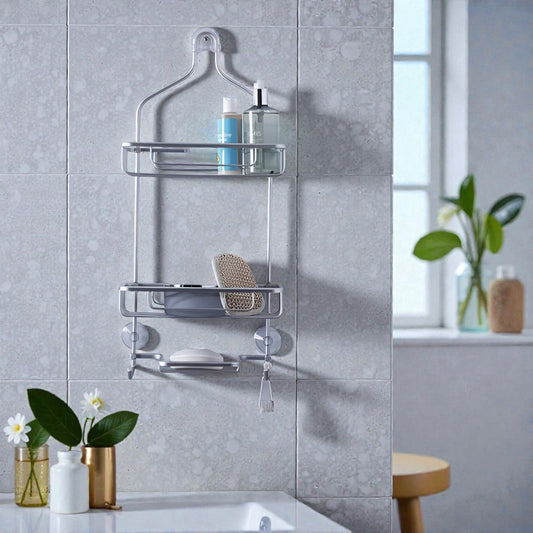 Nimbus Silver Aluminum Shower Caddy 2-Tier, Rust Resistant