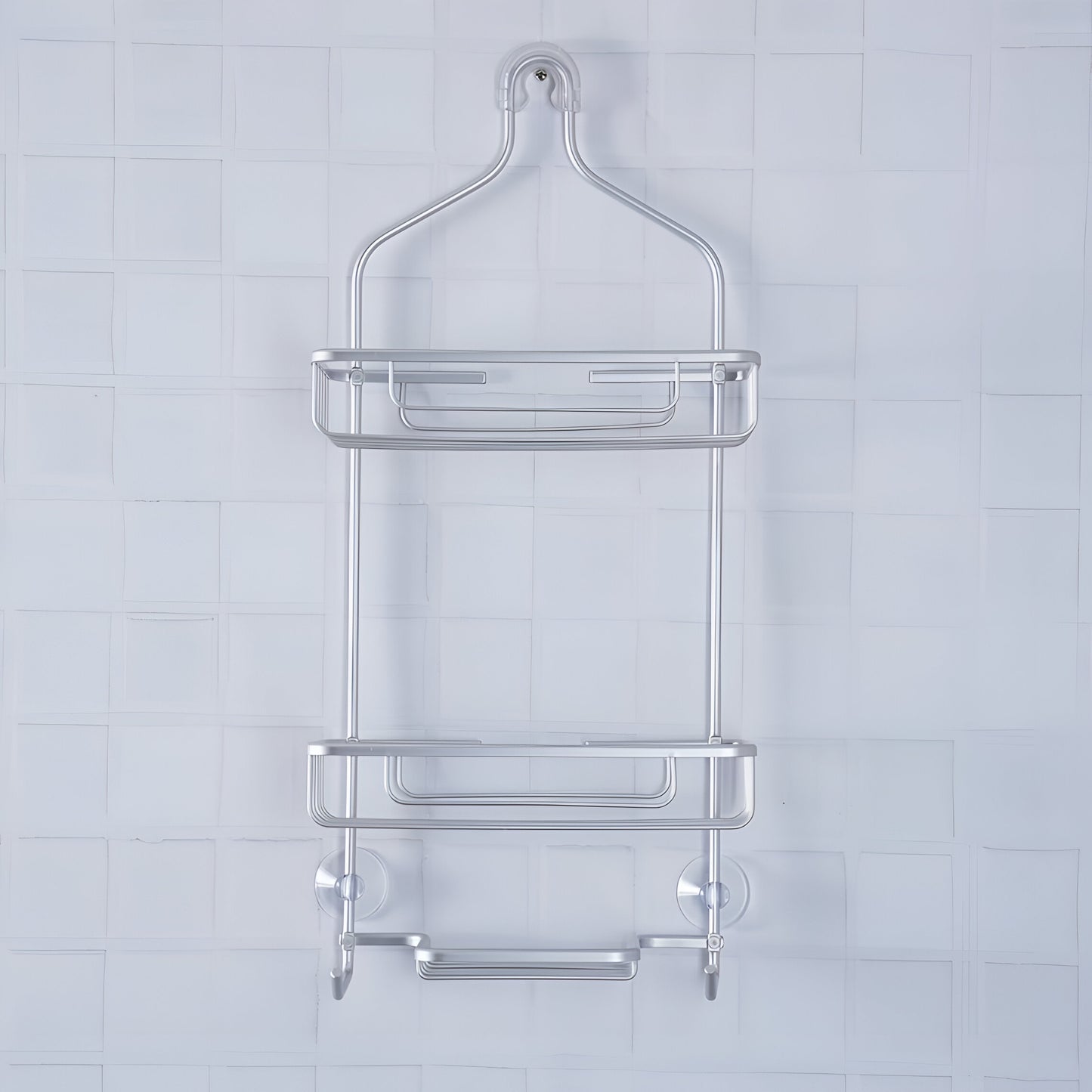 Nimbus Silver Aluminum Shower Caddy 2-Tier, Rust Resistant