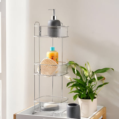 Apex Corner Shower Caddy Silver 3-Tier, Rust Resistant