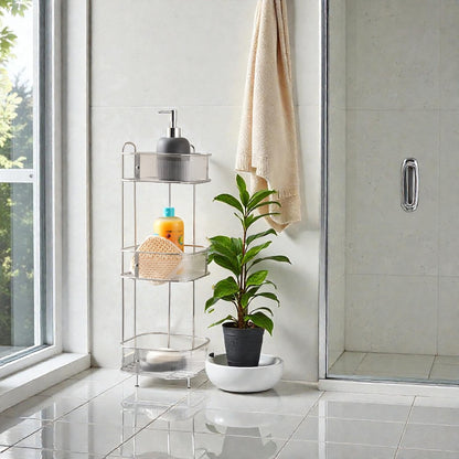 Apex Corner Shower Caddy Silver 3-Tier, Rust Resistant