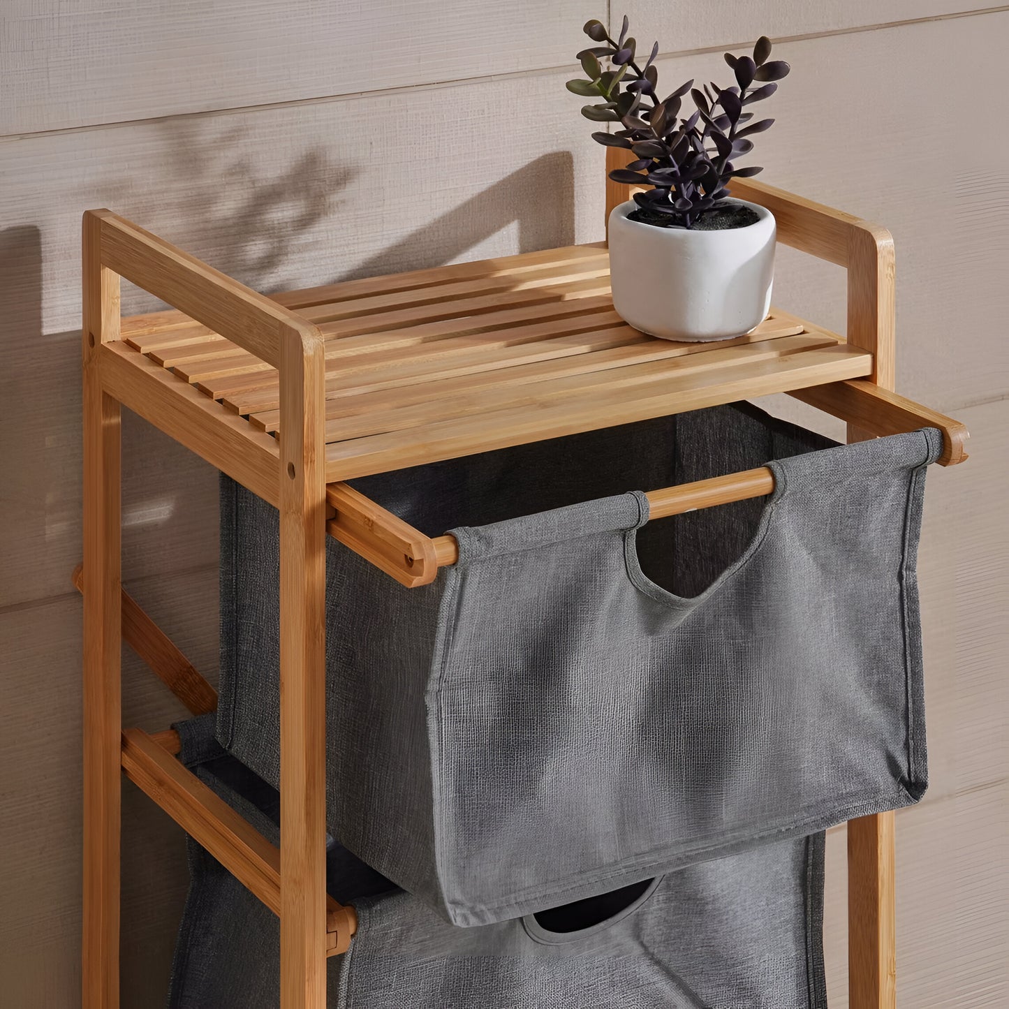 Aria 3-Tier Bamboo Storage Drawers, Natural & Gray