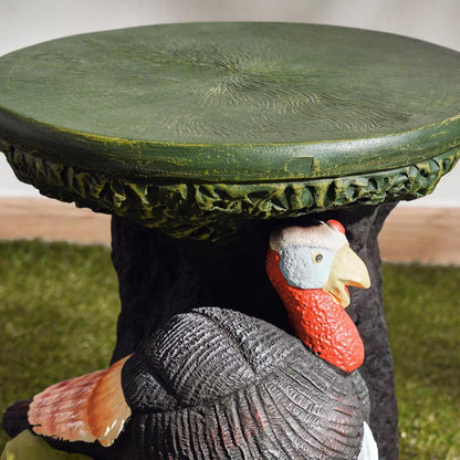 Clay Hen Design Garden Decor Stool, Grey