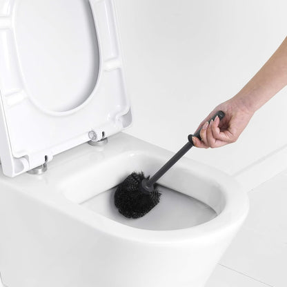 Chrome Toilet Brush Holder, Tall Cylinder Design