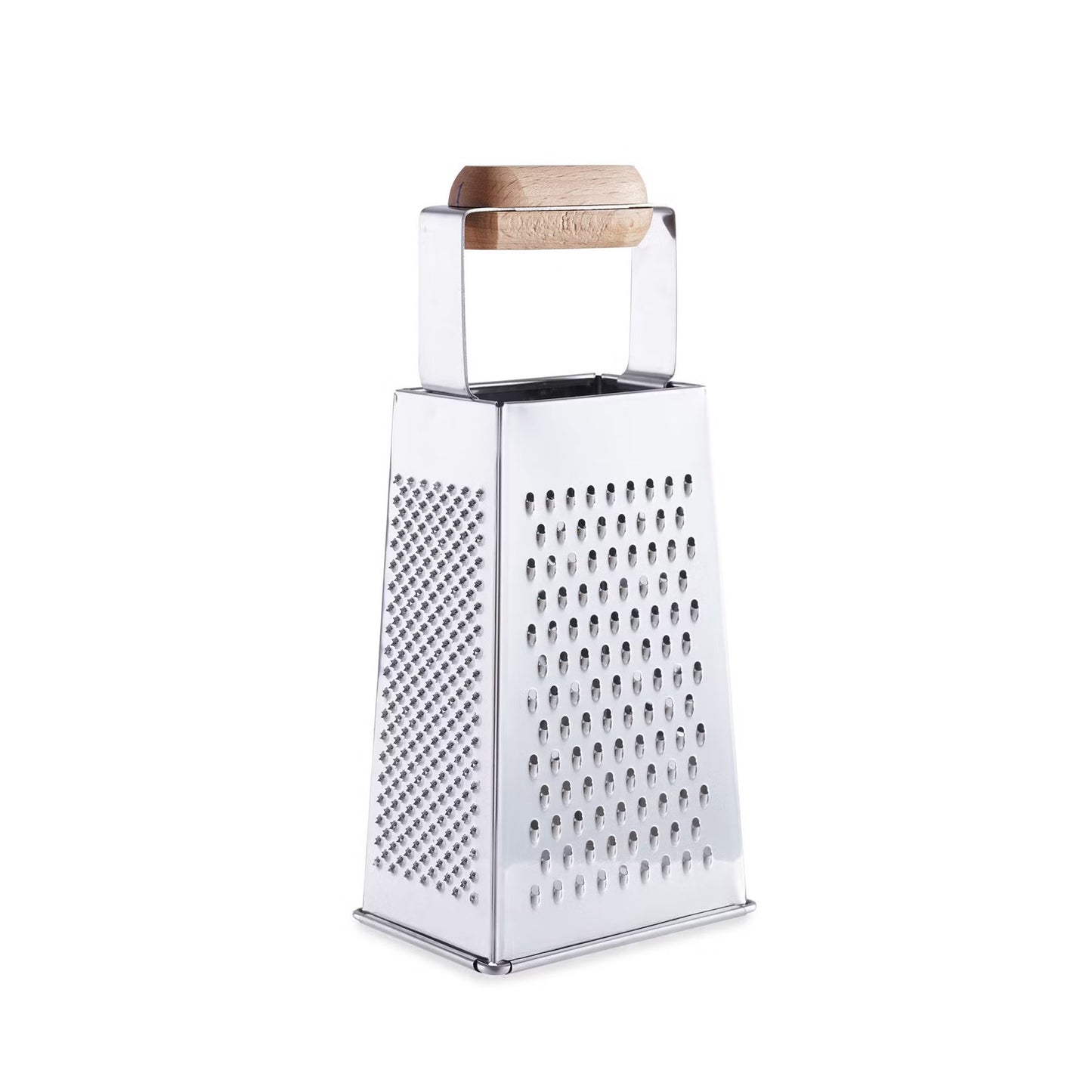 4-Sided Stainless Steel Grater with Wooden Handle