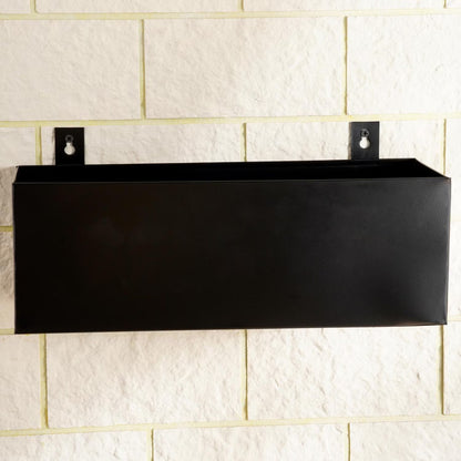 Black Metal Railing Planter with Wall Mounts