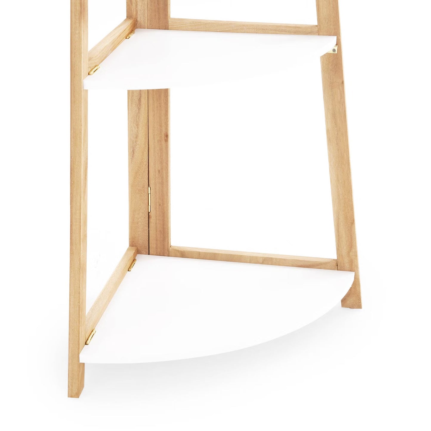 5-Tier Wooden Bathroom Corner Shelf, Natural Finish