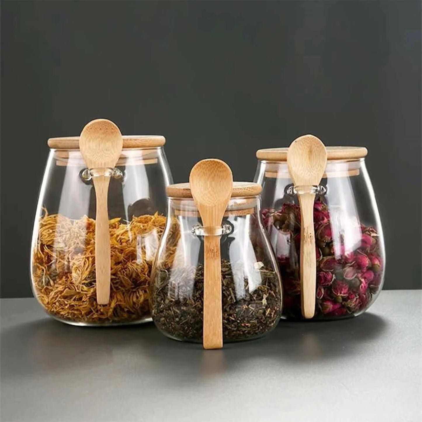 Airtight Glass Storage Jars for Dry Ingredients