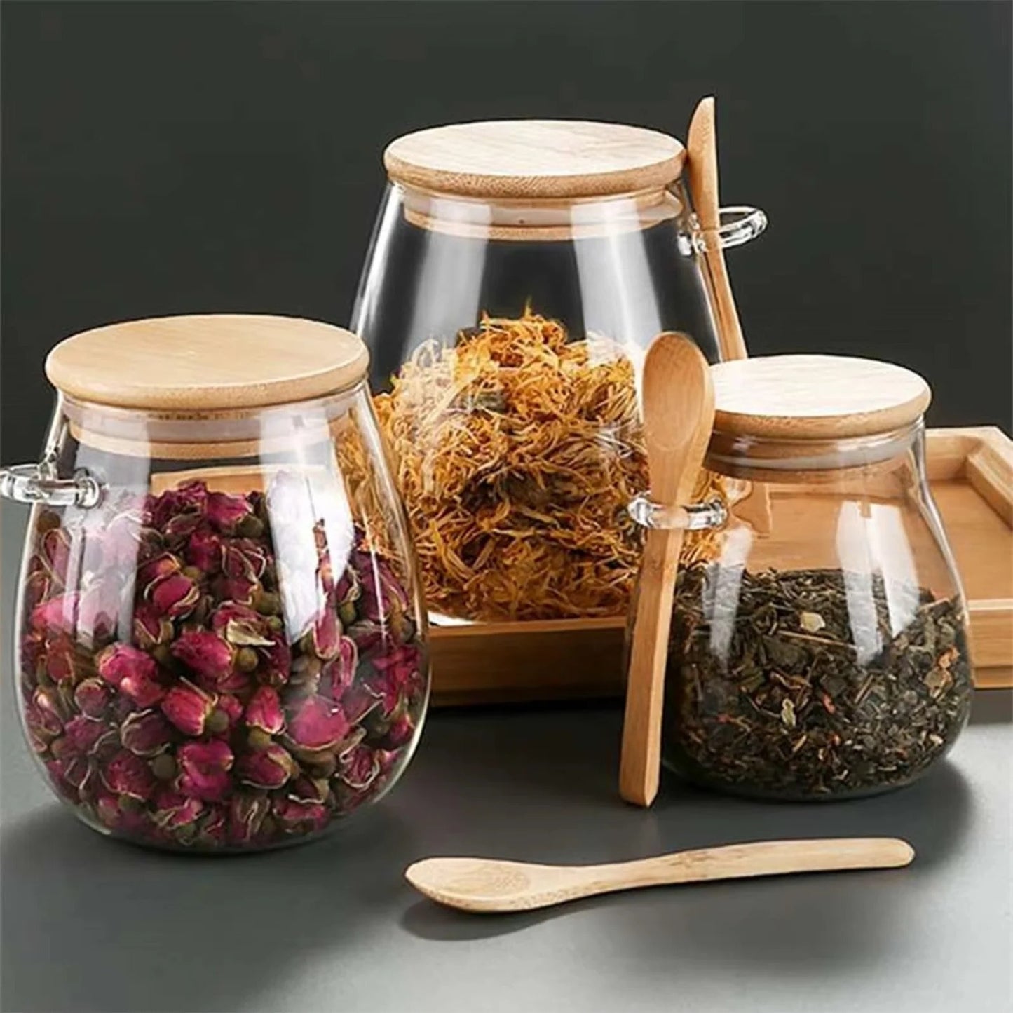 Airtight Glass Storage Jars for Dry Ingredients