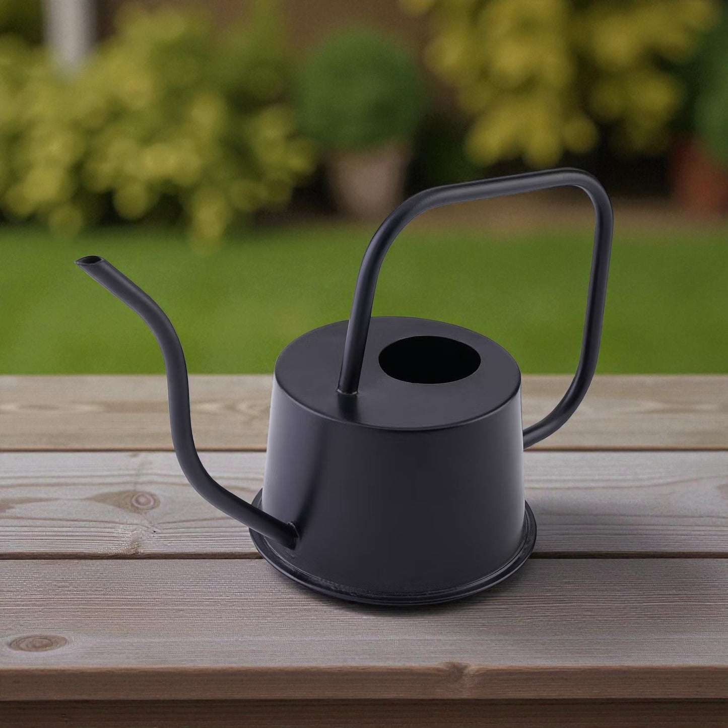Black Stainless Steel Watering Can, 1.8L Capacity