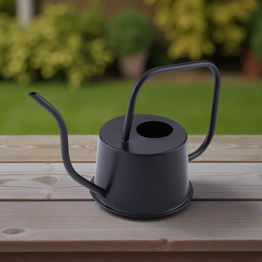 Black Stainless Steel Watering Can, 1.8L Capacity